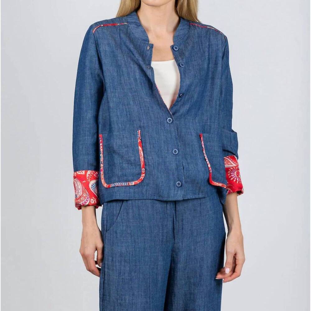 NEW ALDO MARTINS janice denim button front jacket in jeans 24k